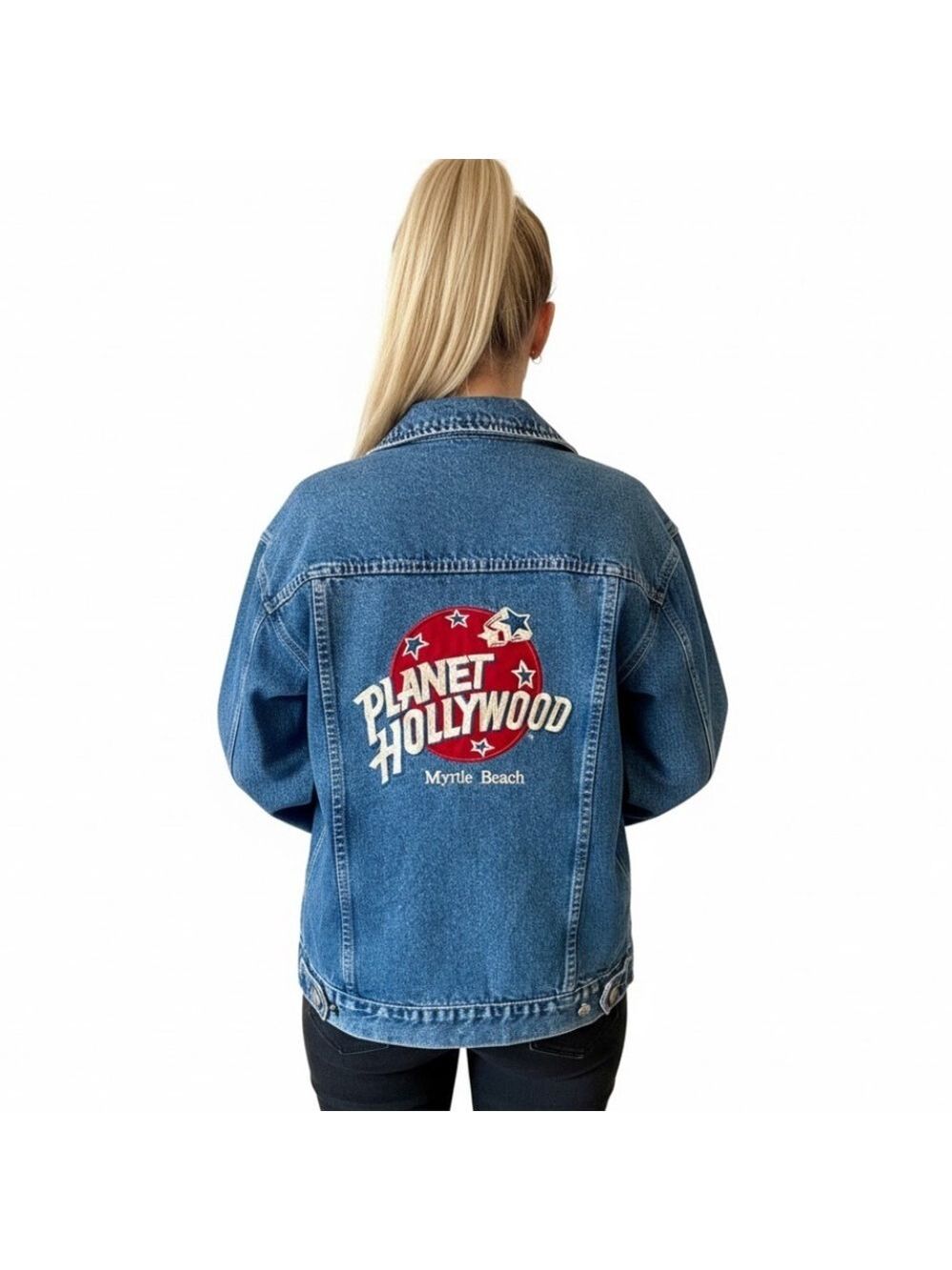 Vintage Planet Hollywood Myrtle Beach Trucker Jean Jacket - Size Small